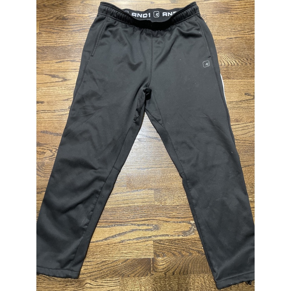 Vintage And1 Cargo Sweatpants‎ Adult Large Solid Black Straight Leg